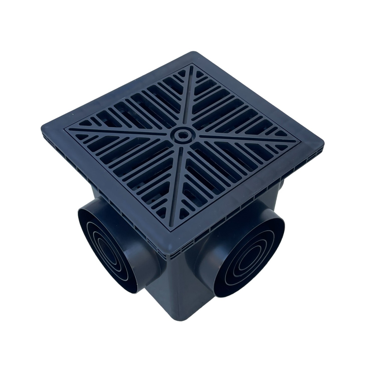 Sandbaggy 12″ x 12″ Stormwater Catch Basin – 4 Outlets – UV Treated with Debris