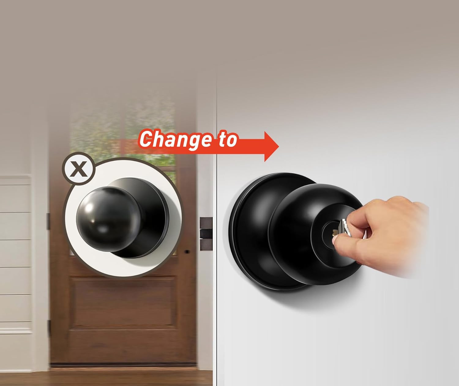 Wifi Keyless Entry Door Lock with Handle Set, Front Door Lock Set, Door Knob wit