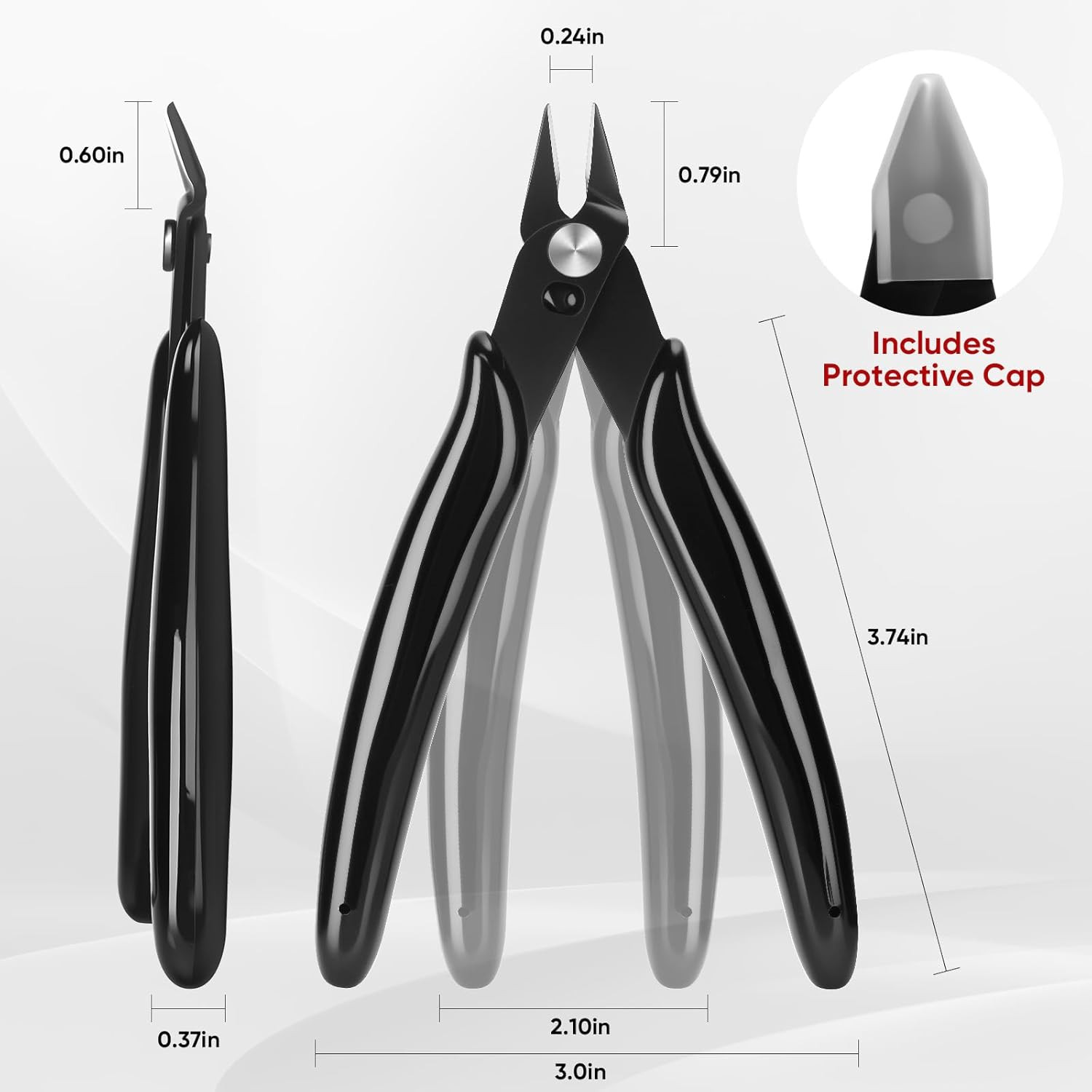 5 Inch Flush Cutters, 2 Pack Micro Wire Cutters, Sharp Zip Tie Cutter, Precision