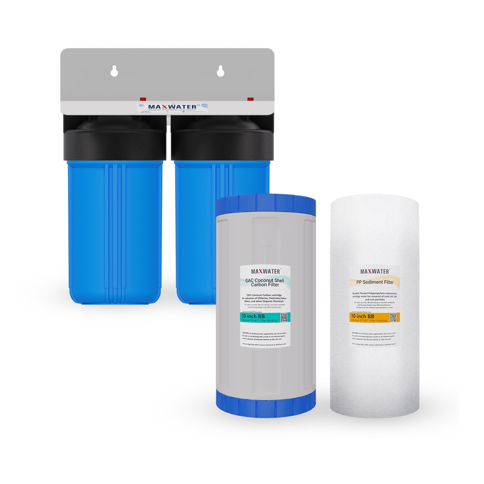 1″ Whole House Water Filtration System 10″ x 4.5″ Municipal, Well Water supply