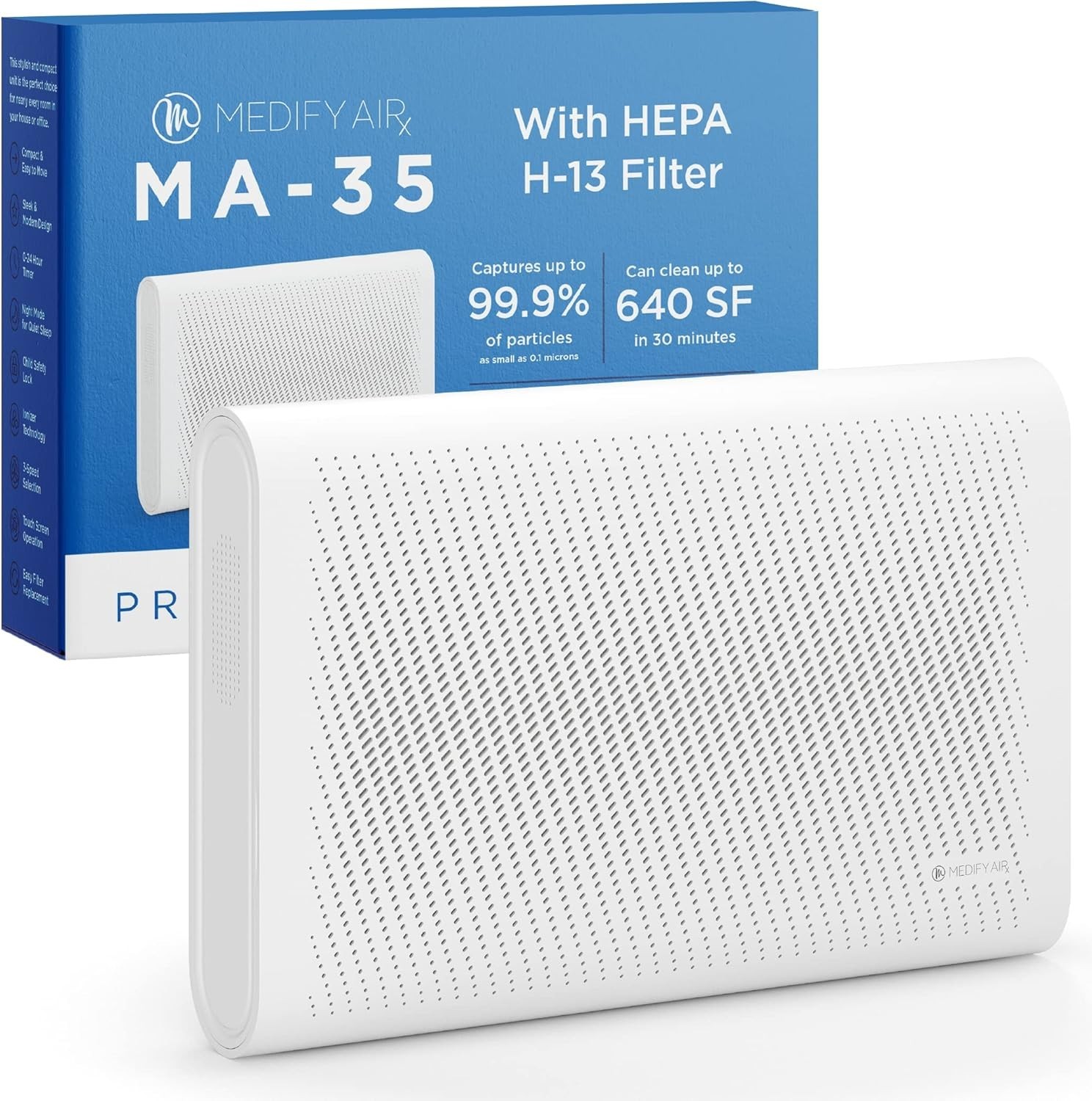 MA-35 Air Purifier with True HEPA H13 Filter | 1,280 ft² Coverage in 1hr |1-Pack