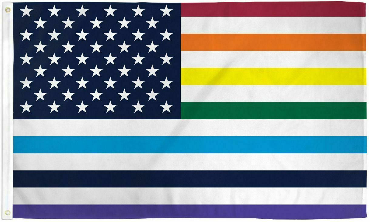 USA Rainbow Flag 3×5 LGBTQIA Rainbow Pride Rainbow US Rainbow American Flag X1