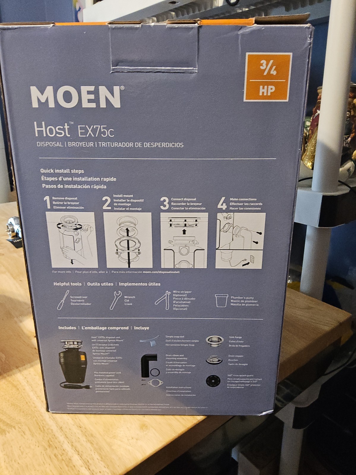 MOEN Host EX75c 3/4-HP Continuous Feed Garbage Disposal 115V 60Hz 2,700 RPM