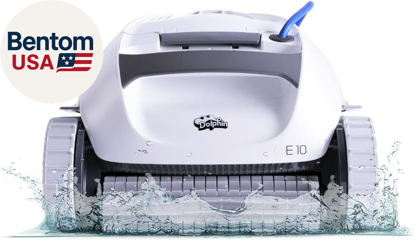 E10 Automatic Robotic Pool Vacuum Cleaner, Active Scrubber Brush, Top Load Filte