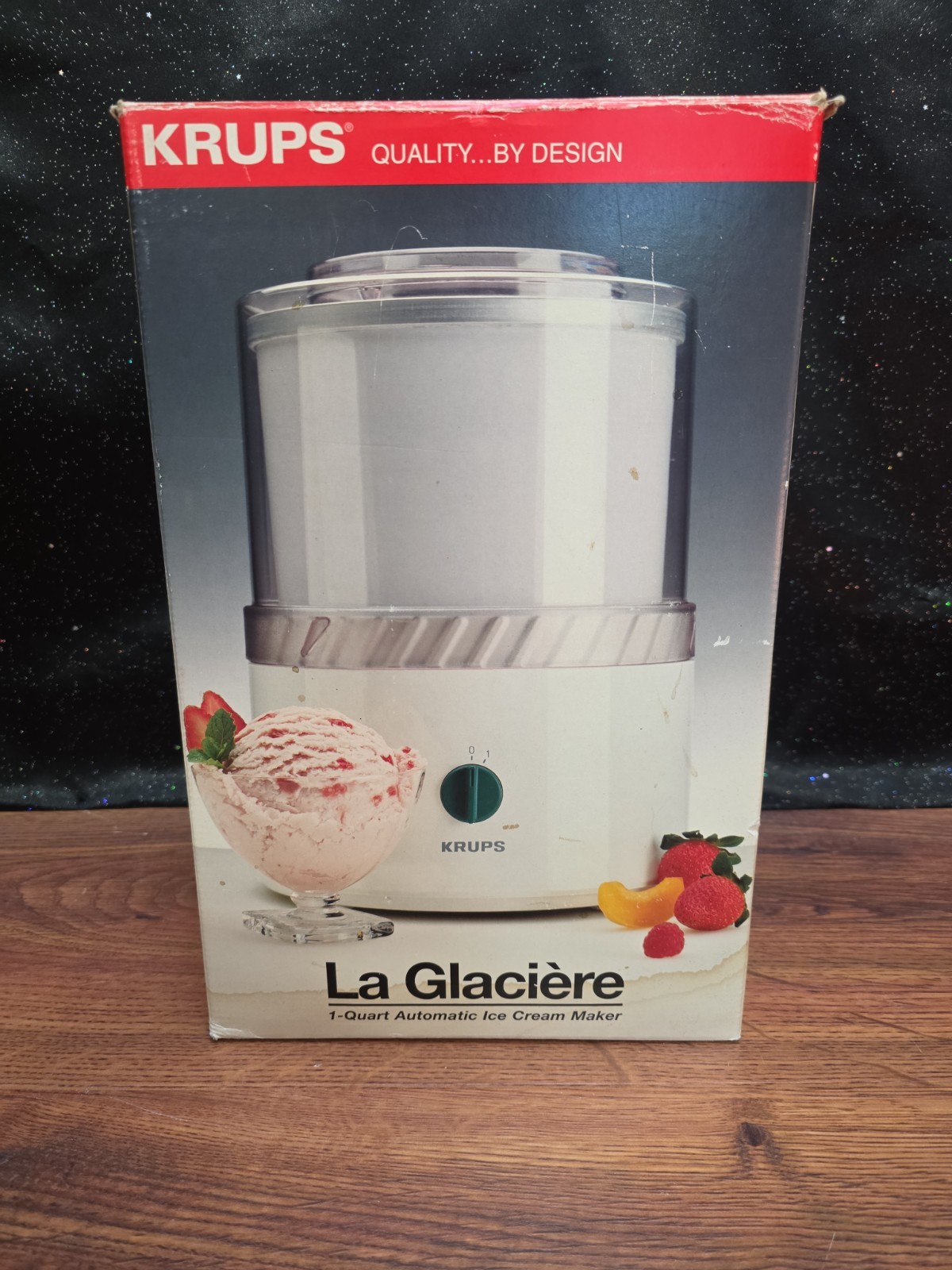 Krups La Glaciere 1-Quart Automatic Ice Cream Maker Model 337 Made in Italy