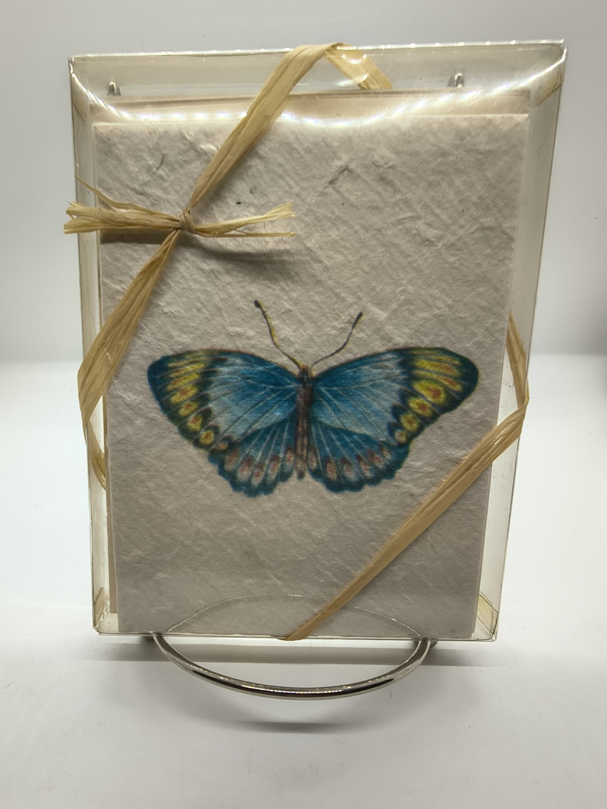 Handmade Butterfly Blank Folded Greeting Card Multicolor Set of 8 Contemporary