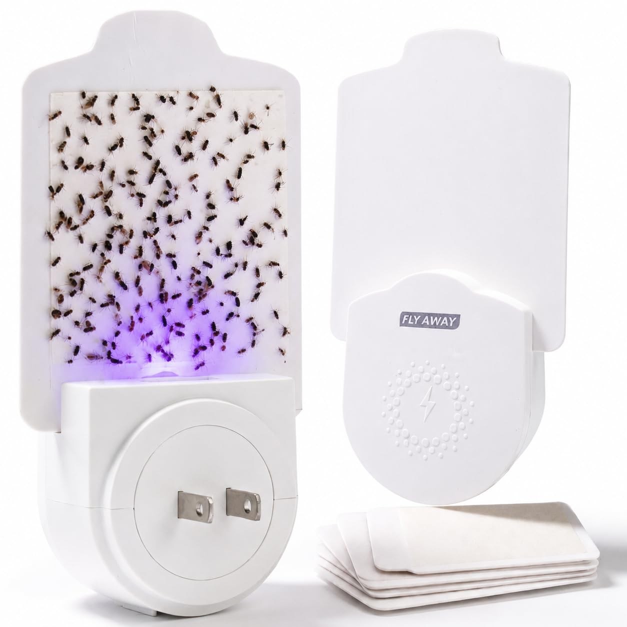 Fly Away Indoor Fly Trap Plug-in (2 Pack) with 6 Refills – Catches Fruit Flie…