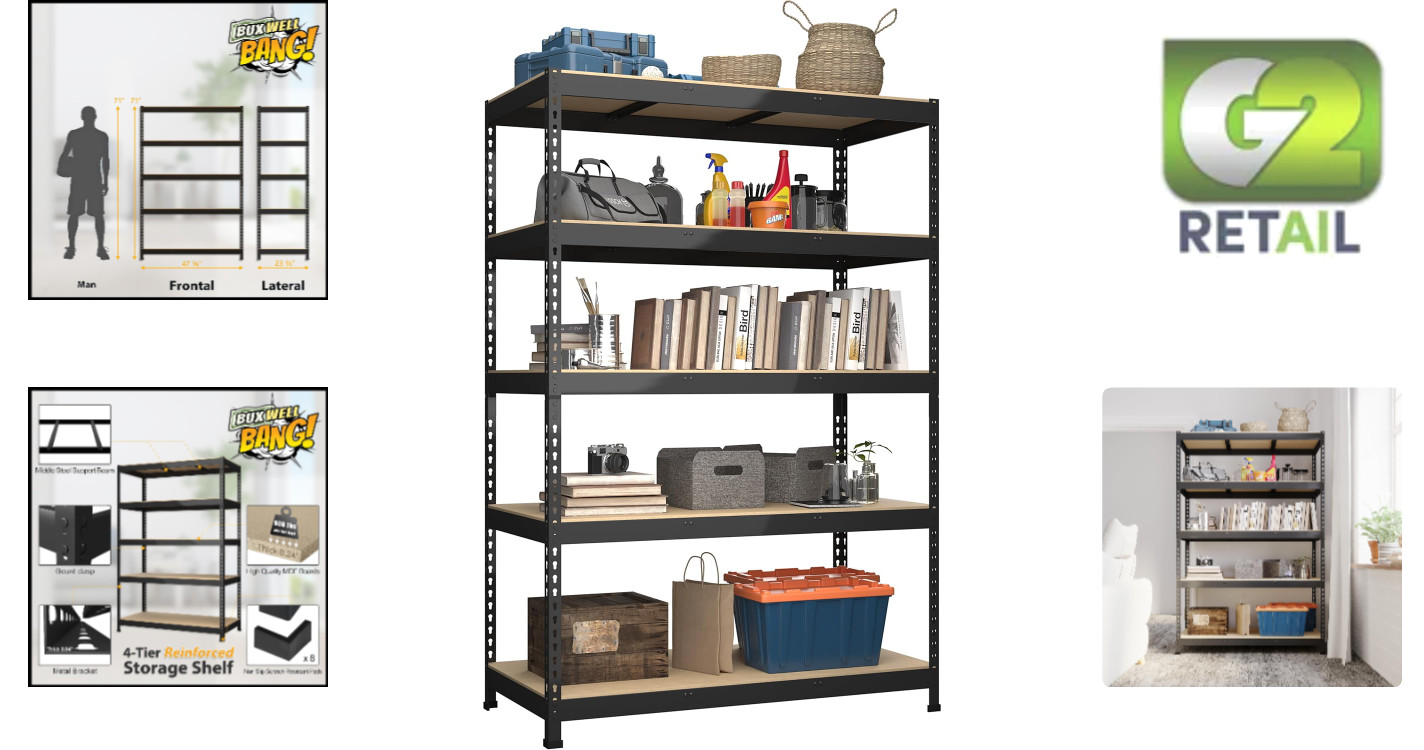 Adjustable Storage Organizer Shelves Pantry Garage Closet 48″ W x 24″ D x 72″H