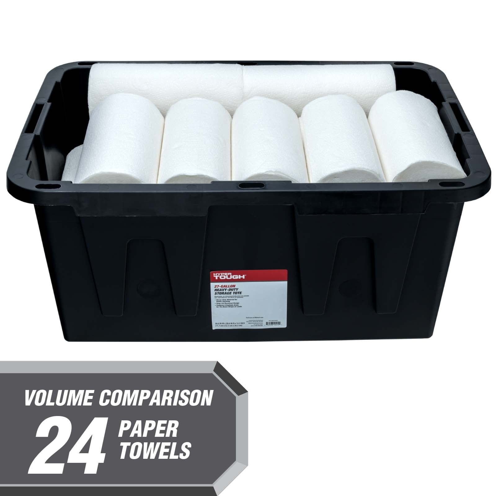 Plastic Storage Bin Tough Snap Lid Container Black Heavy-duty Gallon Tote