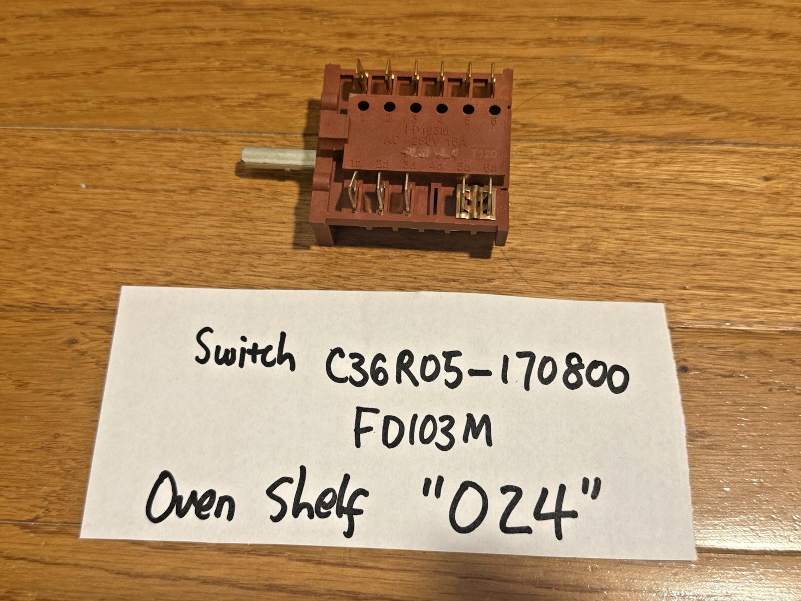 Oven Switch G36R05-170800 Forno 36″ Dual Fuel FFSGS6156-36 Convection Oven O24