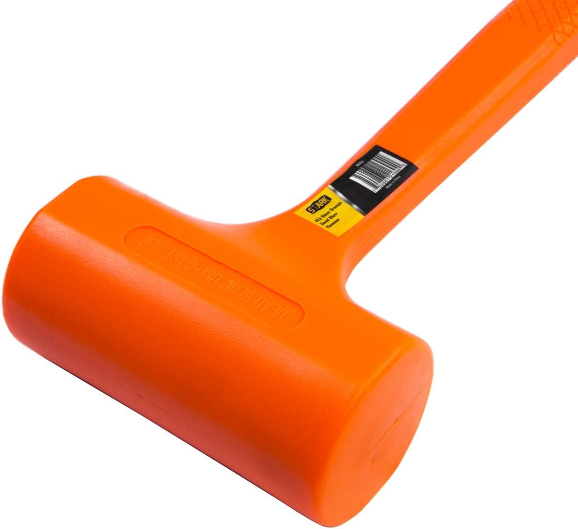Stark USA 4 LB Pounds Dead Blow Hammer Mallet Absorbing Non-Slip Handle, Orange