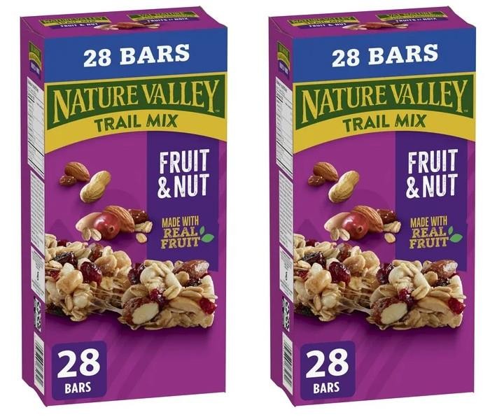 Nature Valley Chewy Trail Mix Granola Bars, Fruit and Nut, 28ct, 980g (2 Pack)