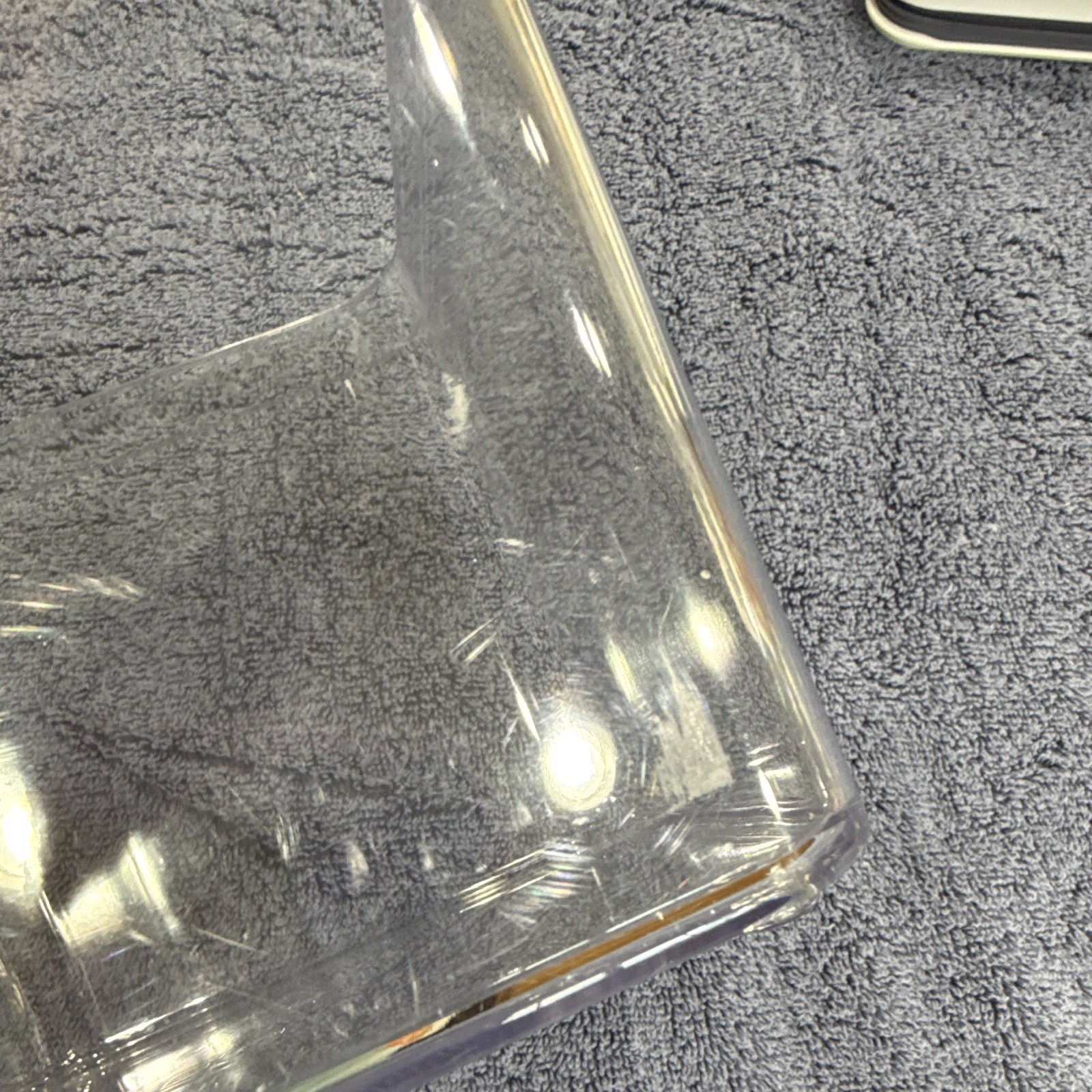 2pc Clear Square Plastic Storage Container Set w/ White/Gray Snap Lids 2.8 qt
