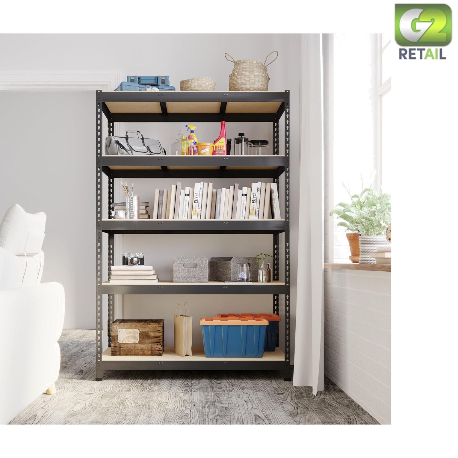 Adjustable Storage Organizer Shelves Pantry Garage Closet 48″ W x 24″ D x 72″H