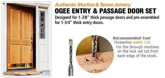 Timberline TRS-290 3-Piece Entry & Passage Door Making 1/2 Shk Router Bit Set