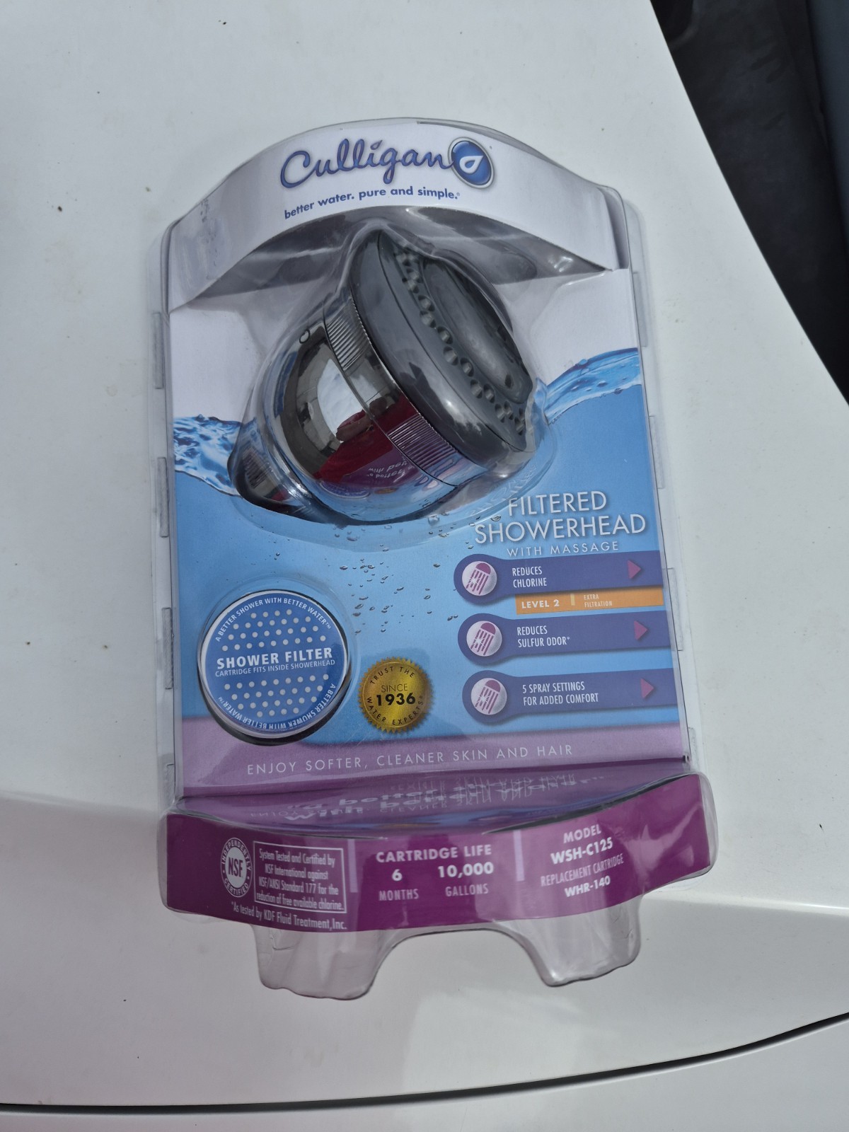 Culligan WSH-C125 Chrome Wall Mounted Filtered Shower Head w/WHR-140 Filter New