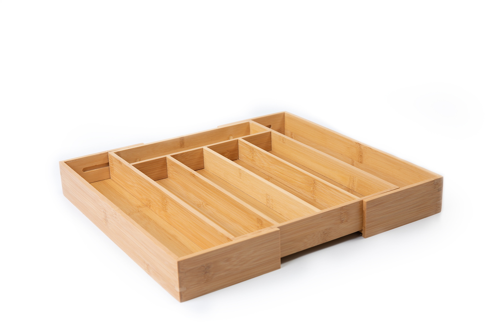 Natural Bamboo Expandable Silverware Organizer, 13.98 x 10.04-15.35 x 1.97 in