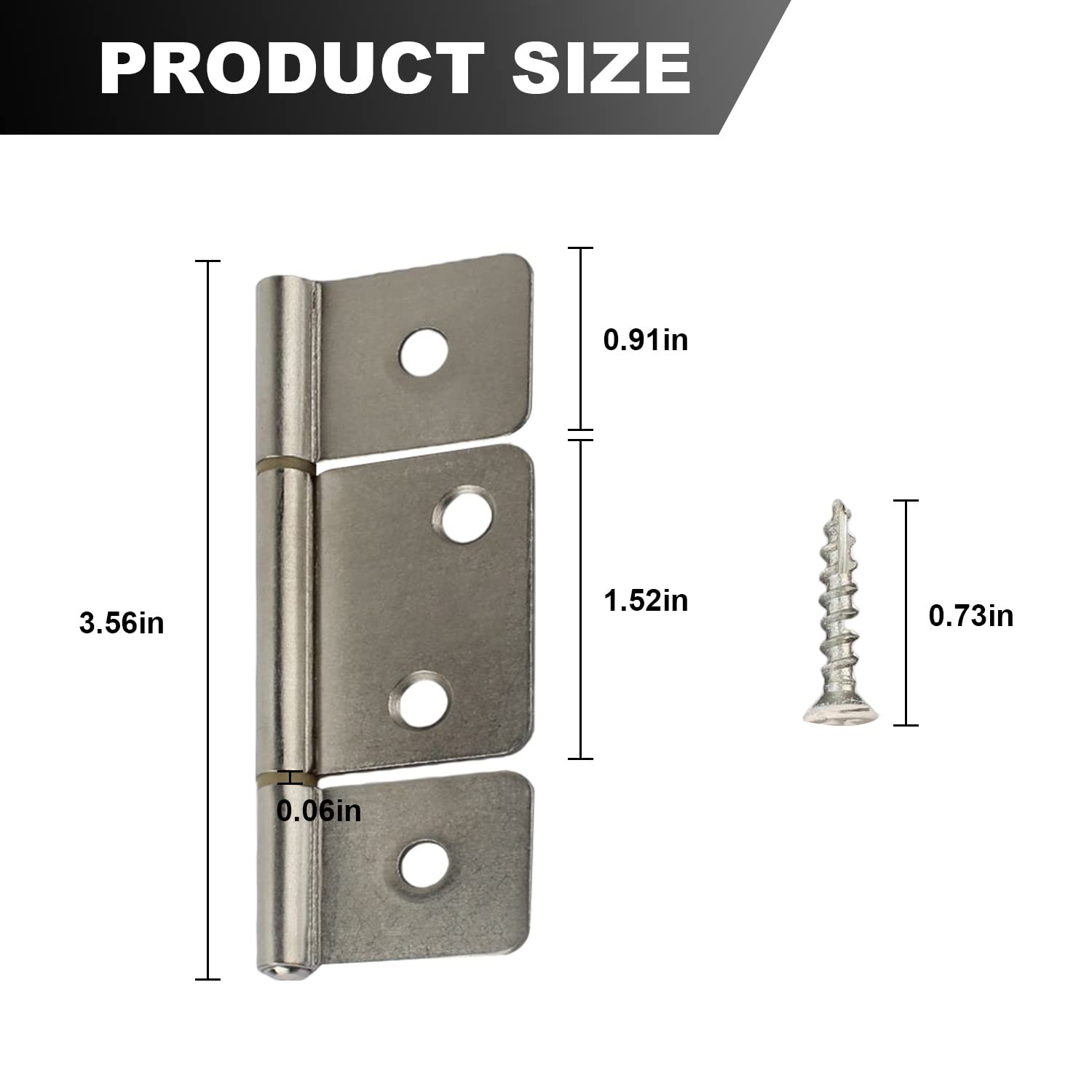 Three Leaf Non-Mortised Hinge 1.51in Total Length 3.46in for Mobile Home & RV