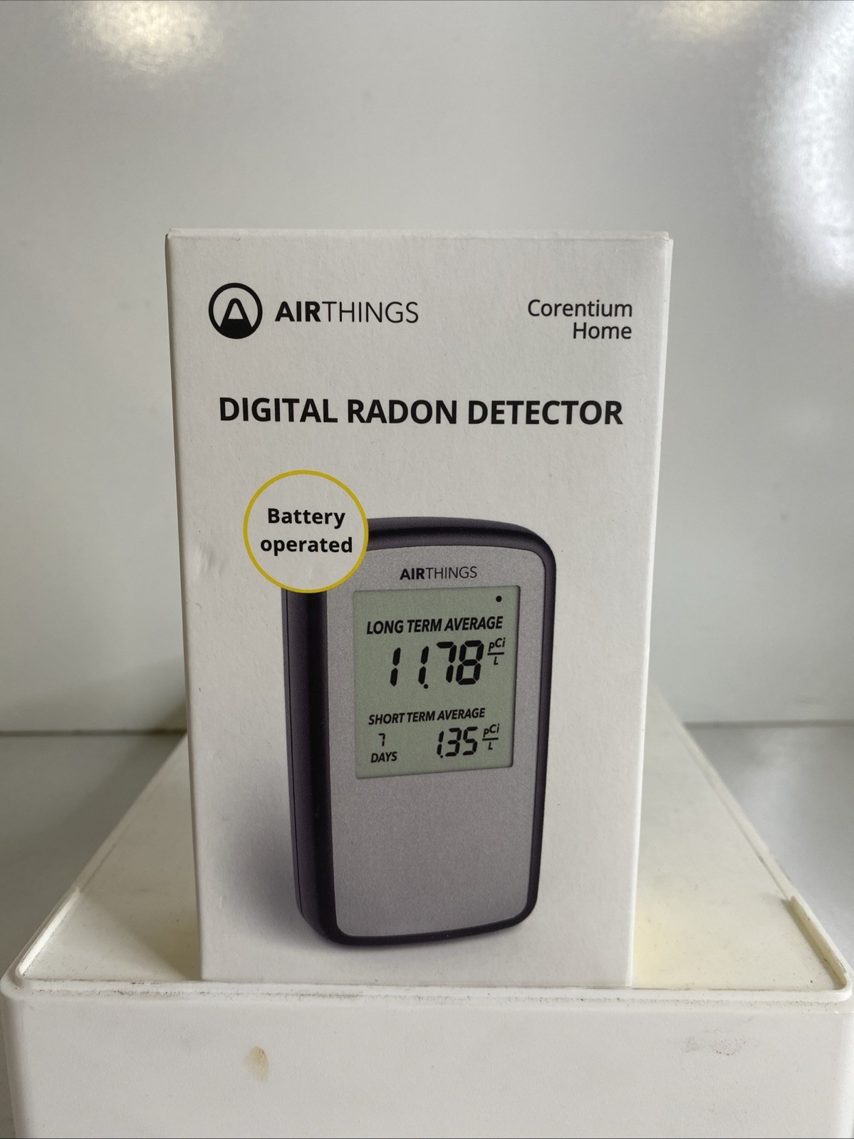 Airthings Corentium Home 223 Digital Radon Detector, Black/Gray, portable