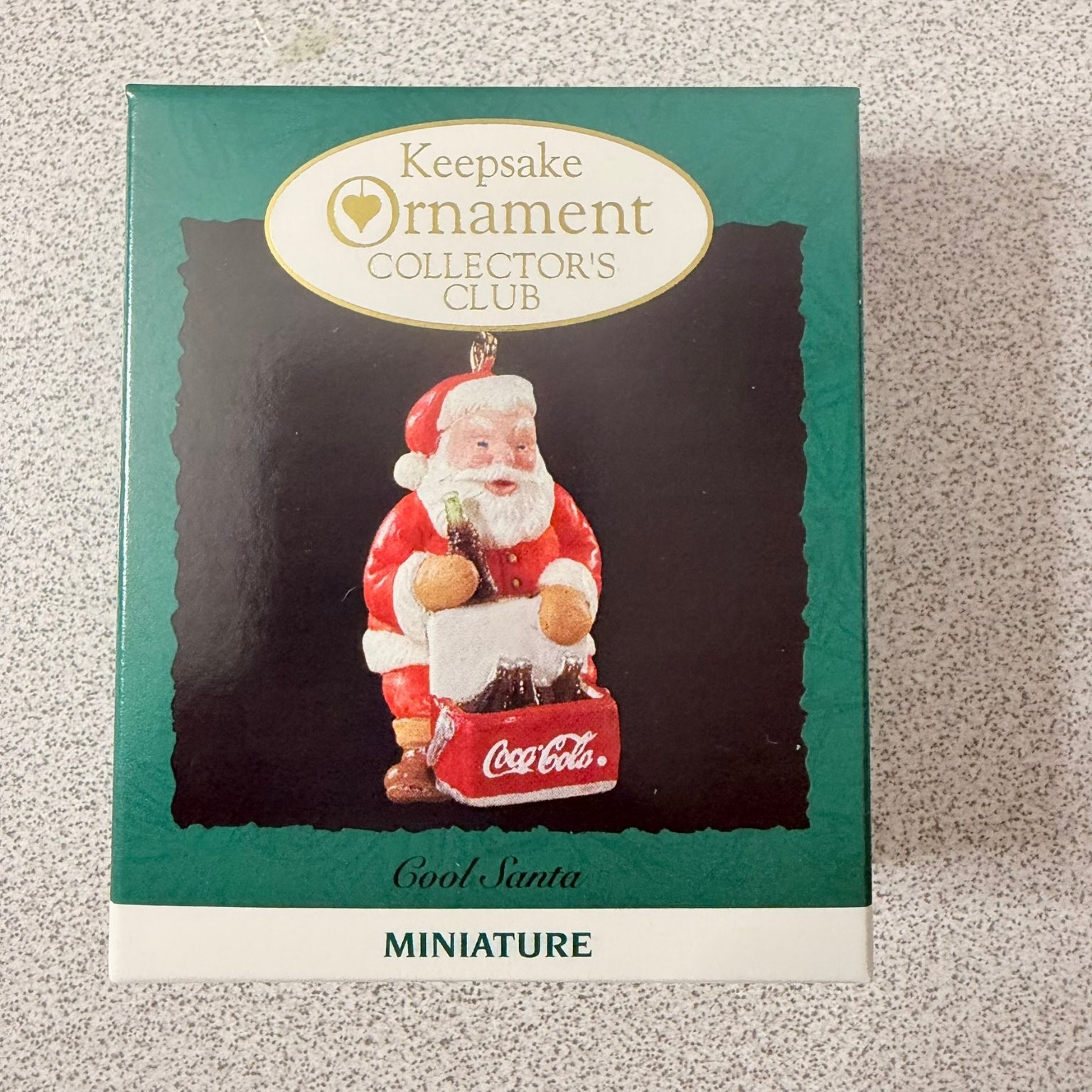 Hallmark Coca-Cola Santa Miniature Ornament Christmas Small 1993 Cool Santa