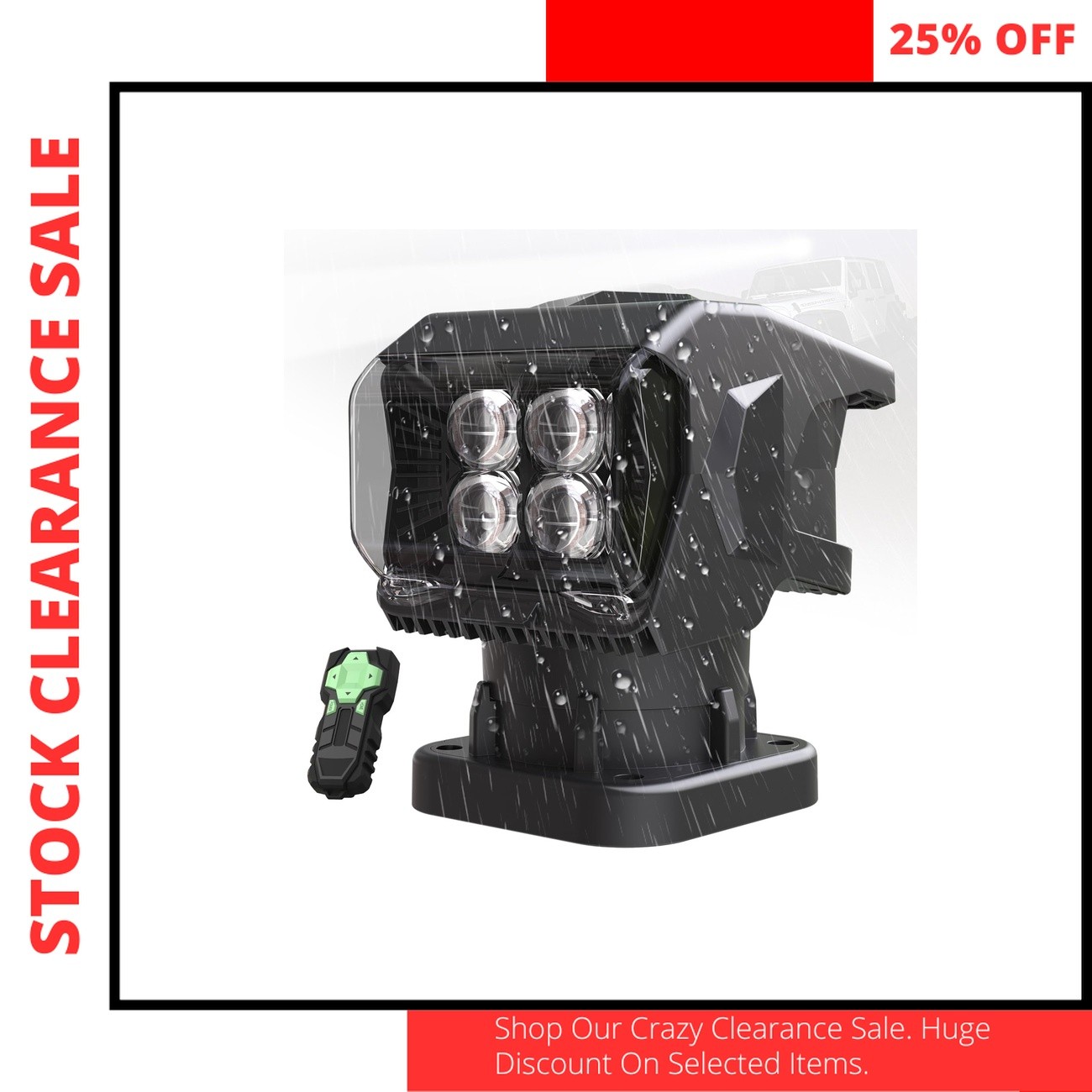 Remote Control LED Spotlight 50W Outdoor Searchlight
