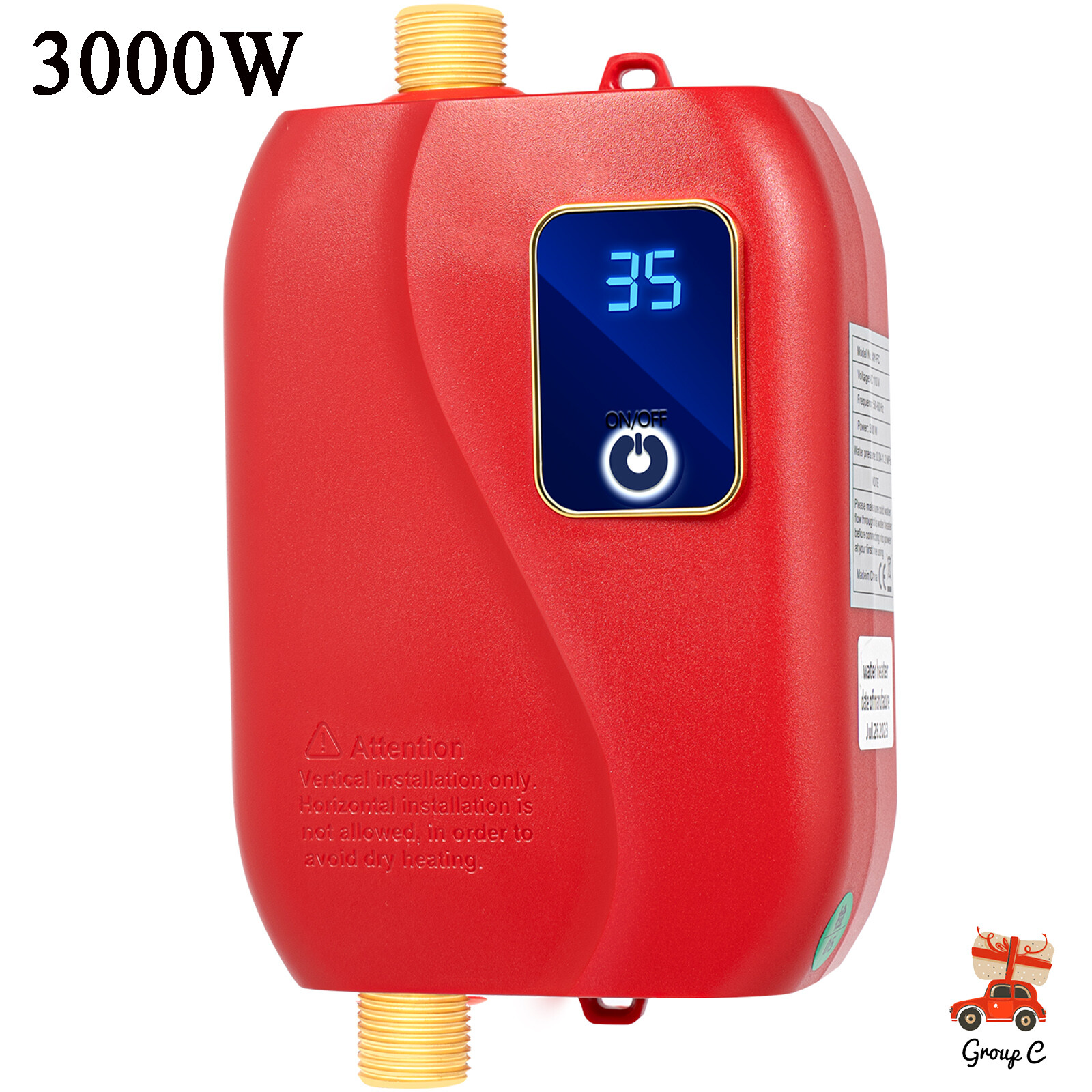 Mini 110v 3000w Instant Tankless Water Heater Electric Hot Water Heater Kitchen