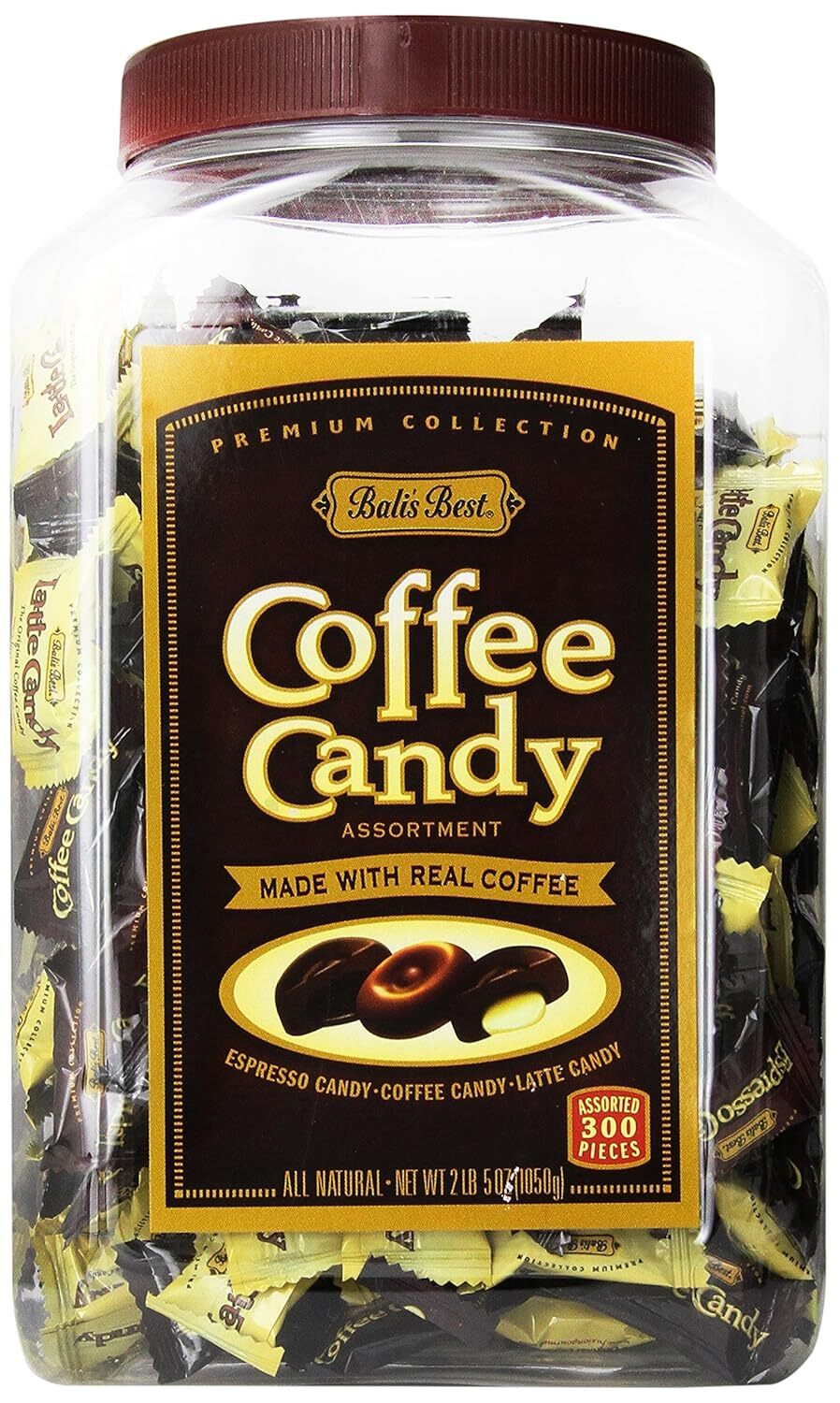 Bali’s Best Coffee Candy Assorted Flavors 2.31Lb Multicolor Jar Gift Set