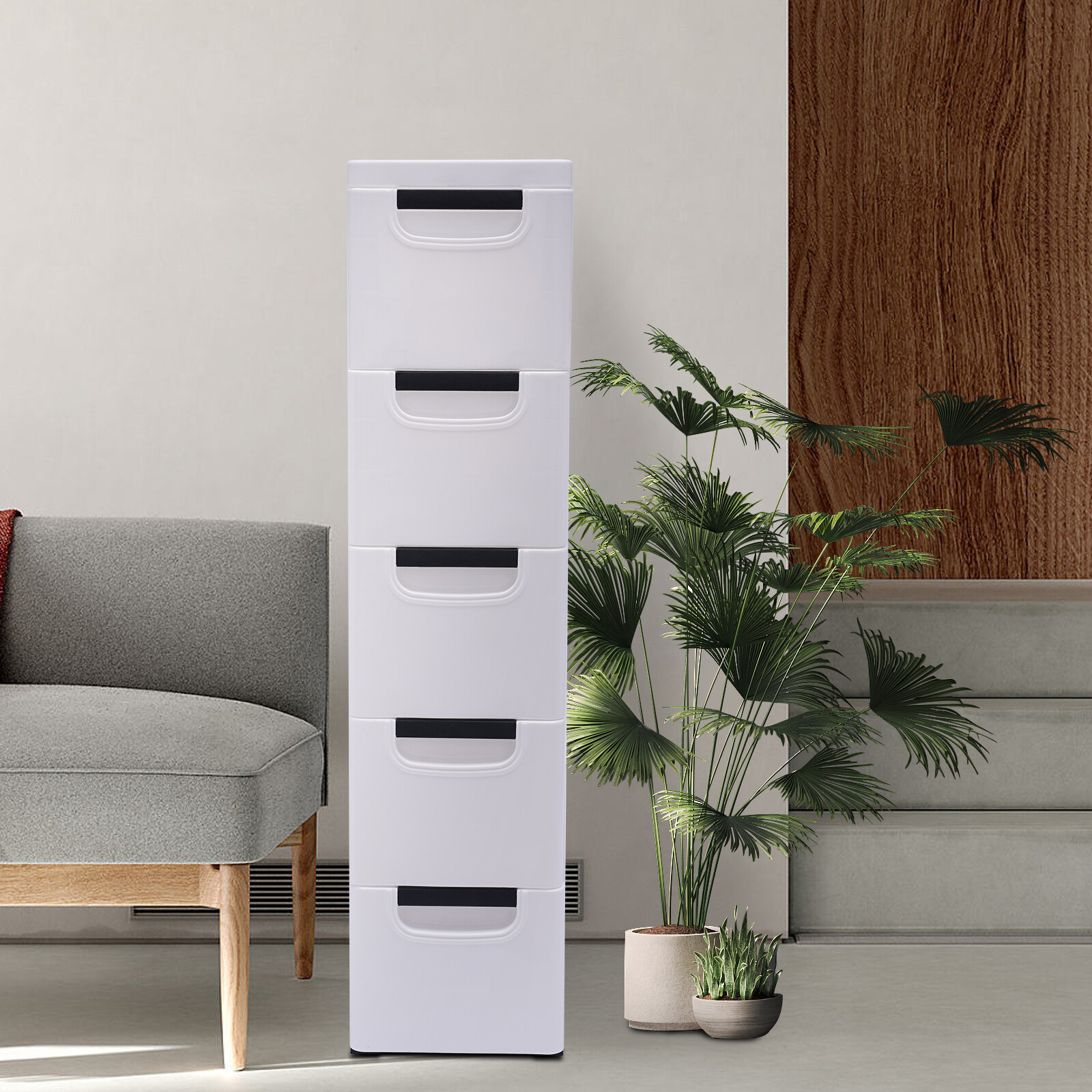 Wardrobe Vertical Tall Dresser Storage Organizer Tower With 5 Drawers Closet NEW