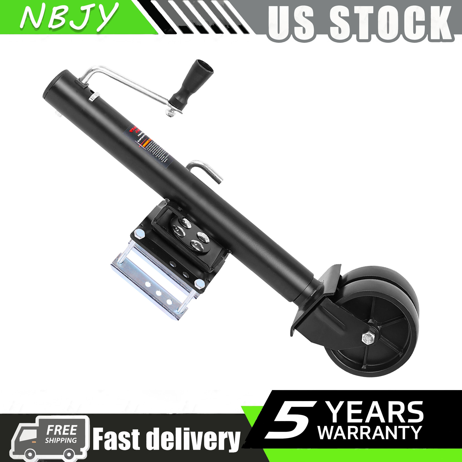 2000LBS Boat Trailer Jack W/ 6” Dual Wheel Heavy Duty Marine Swivel Trailer Jack
