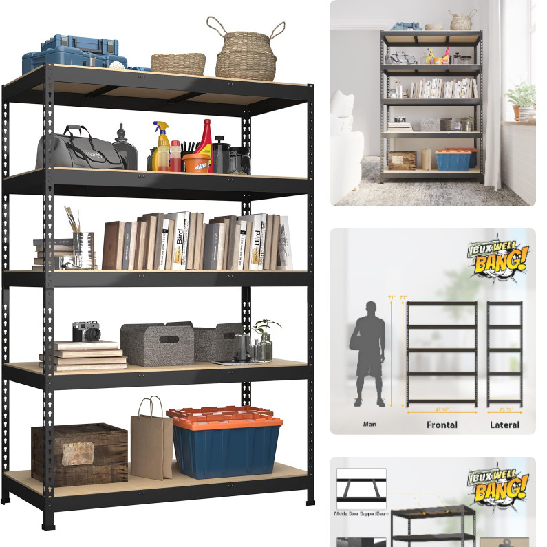 Adjustable Storage Organizer Shelves Pantry Garage Closet 48″ W x 24″ D x 72″H