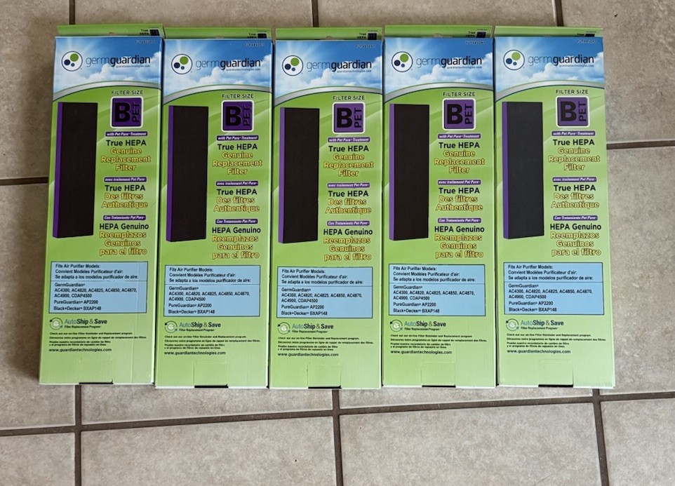 LOT OF 5 OEM GermGuardian B FLT4850PT True HEPA with Pet Pure Treatment GENUINE