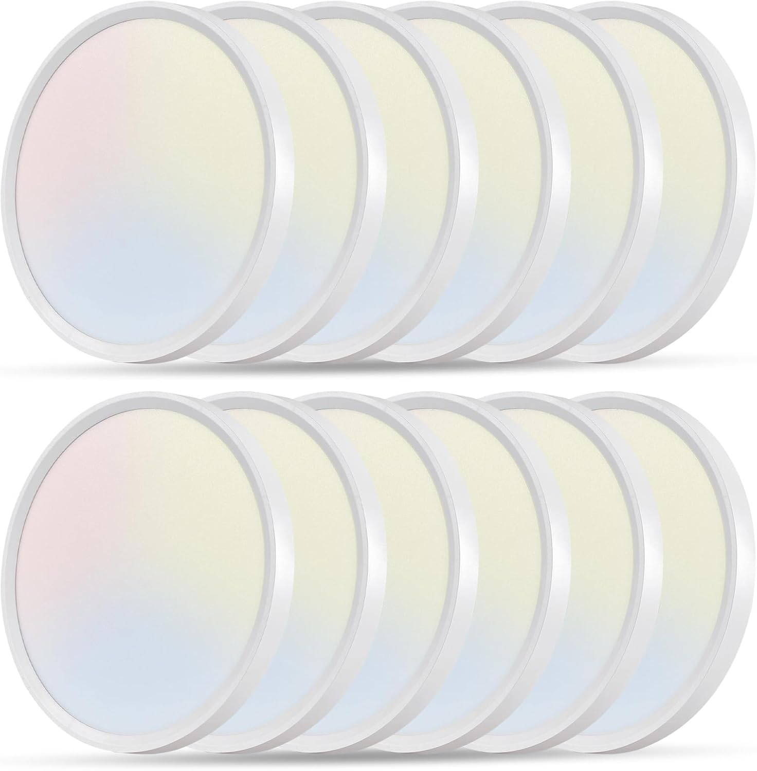 12PK 12″ Slim LED Ceiling Light, 24W, 2520LM, CCT Selectable, Low Profile