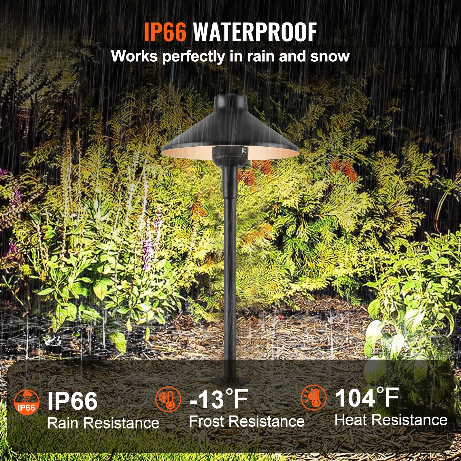 VEVOR 8 Pack Low Voltage Landscape Path Lights 12-24V Outdoor LED Pathway Lights