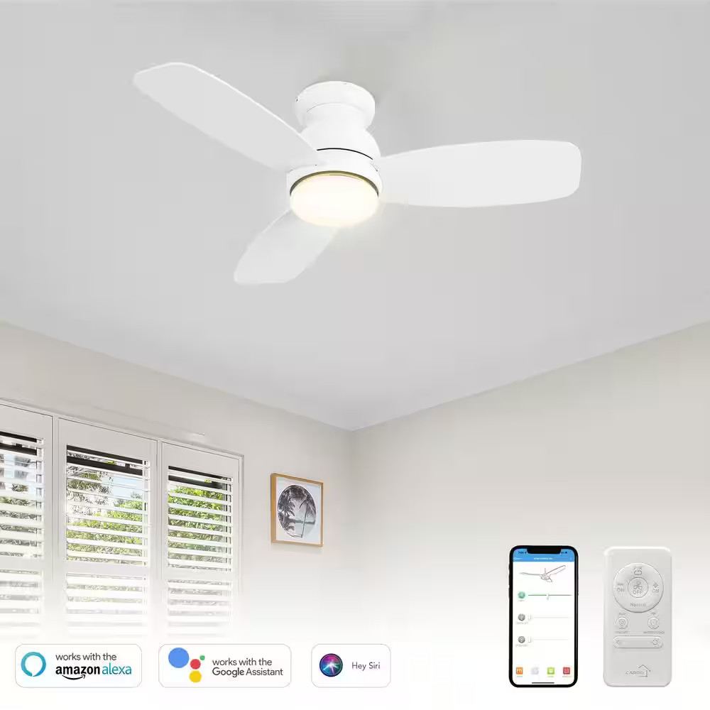 Trendsetter 44 In. Dimmable LED Indoor/Outdoor White Smart Ceiling Fan with Ligh