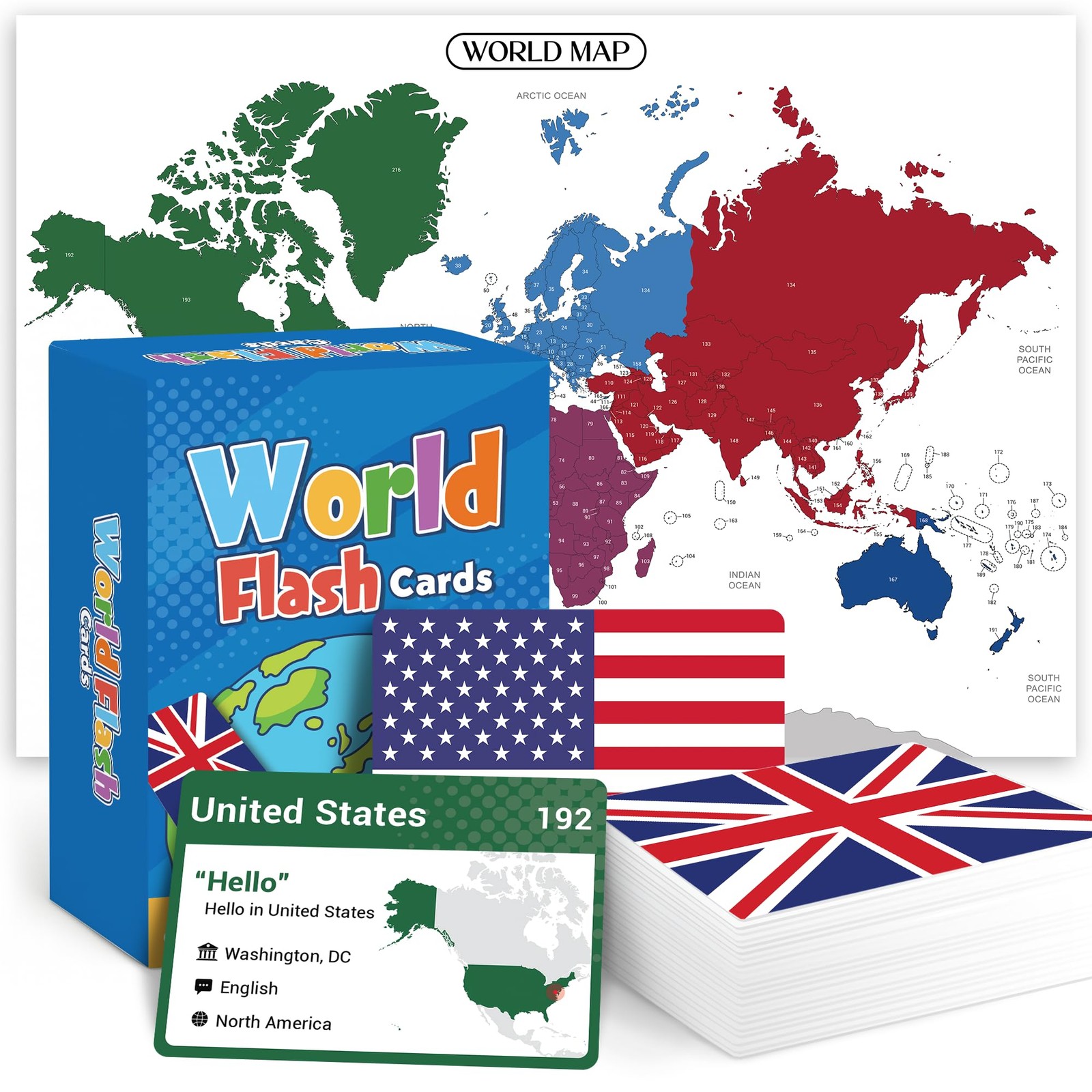 World Flags Flashcards 245 Countries Flags Geography Game with World Map – Edu