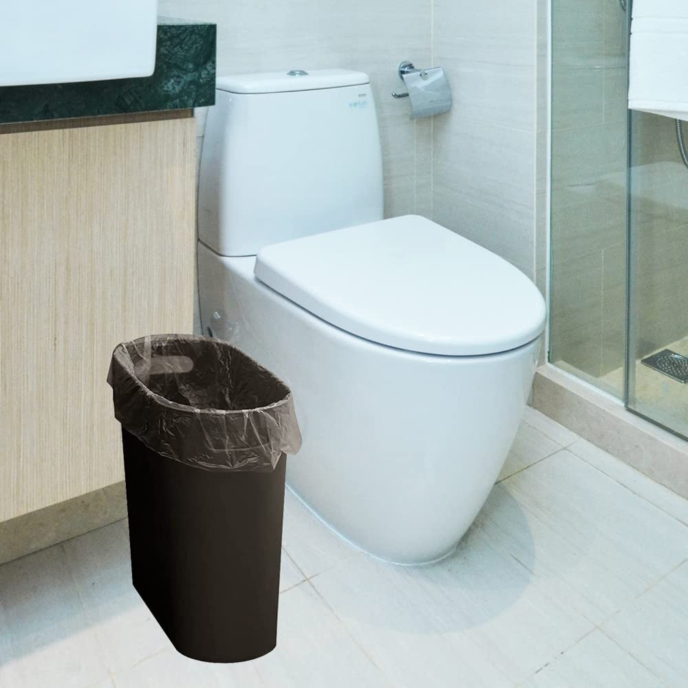 Small Trash Can Plastic Bathroom Wastebasket 3.2 Gallon Slim Garbage Containe…