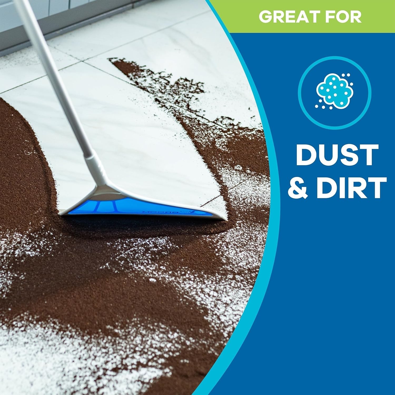 3 Piece Kit All Surface Sweeper and Squeegee for Wet and Dry Cleaning Dust, Dir