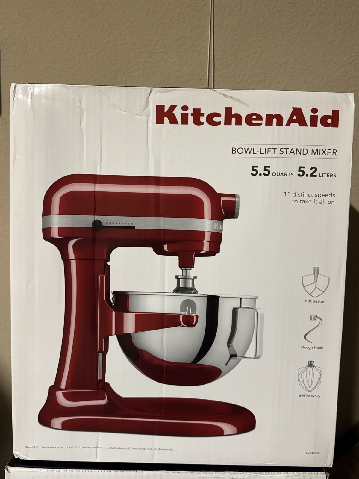 KitchenAid 5.5qt Bowl-Lift Stand Mixer – KSM55 – Empire Red