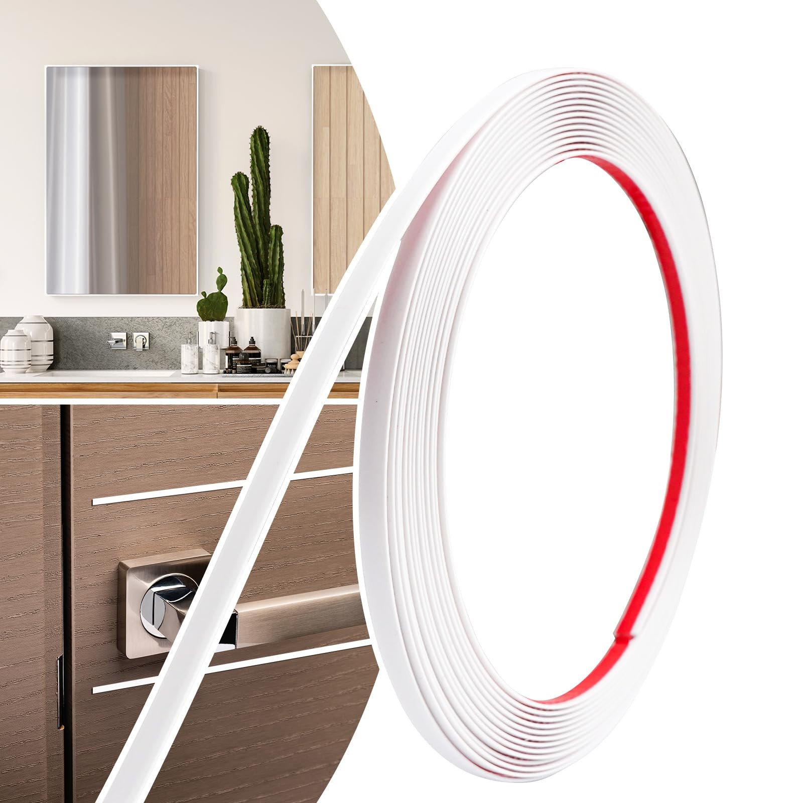 JSIWOTH 0.25in × 20Ft Peel and Stick Wall Molding Trim Flexible Self Adhesiv…