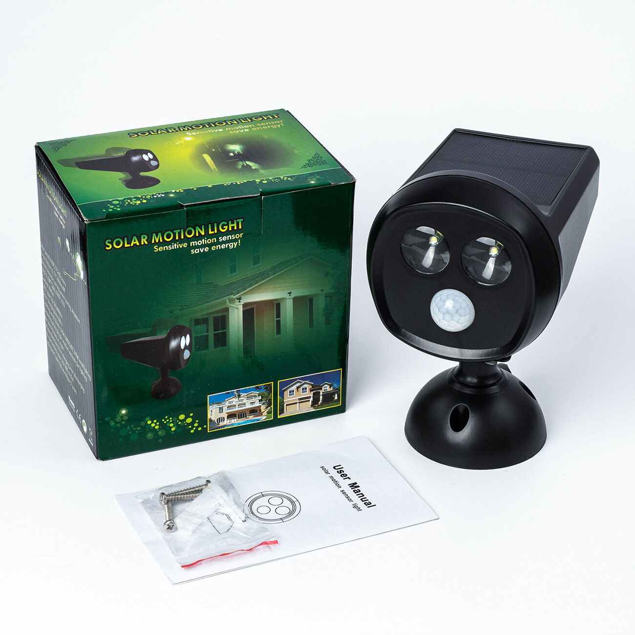 LED Solar Flood Light Motion Sensor Security Spot Wall Street Yard Outdoor Lamp