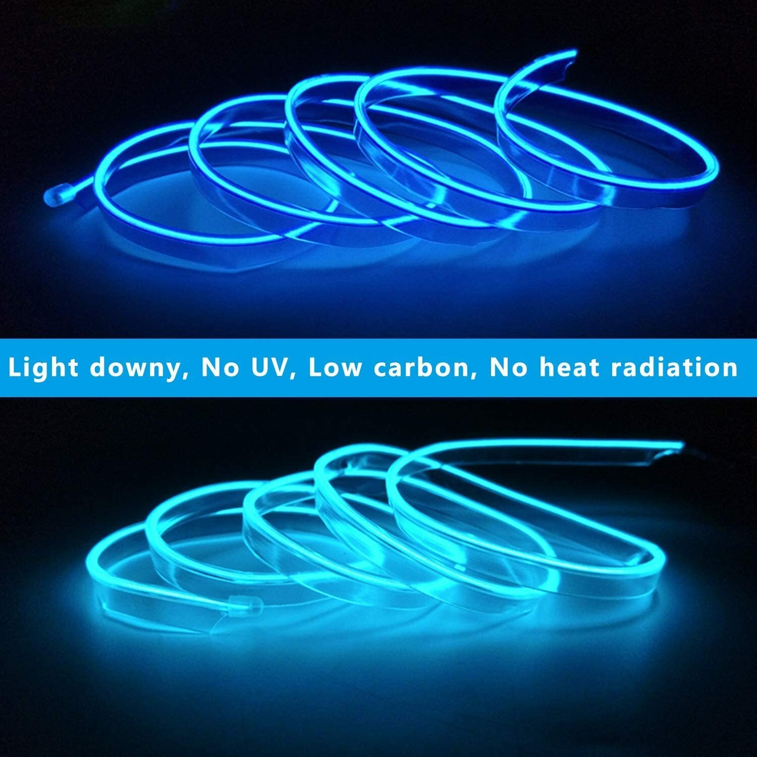 Neon LED Light Glow EL Wire String Strip Rope Tube Decor Car Party + Controller