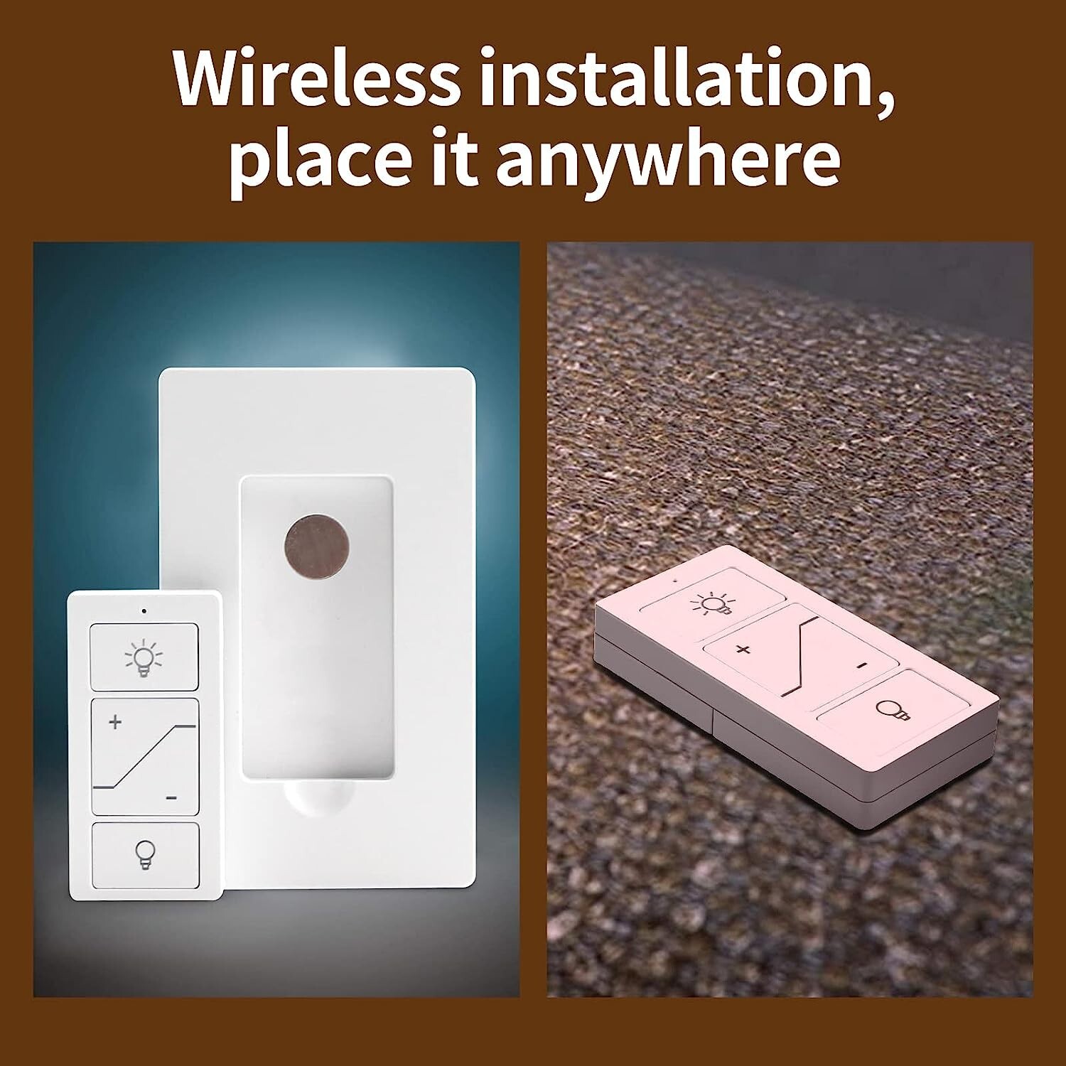 USED Smart Wireless Light Switch and Receiver Kit Dimming No wiring Work Alexa