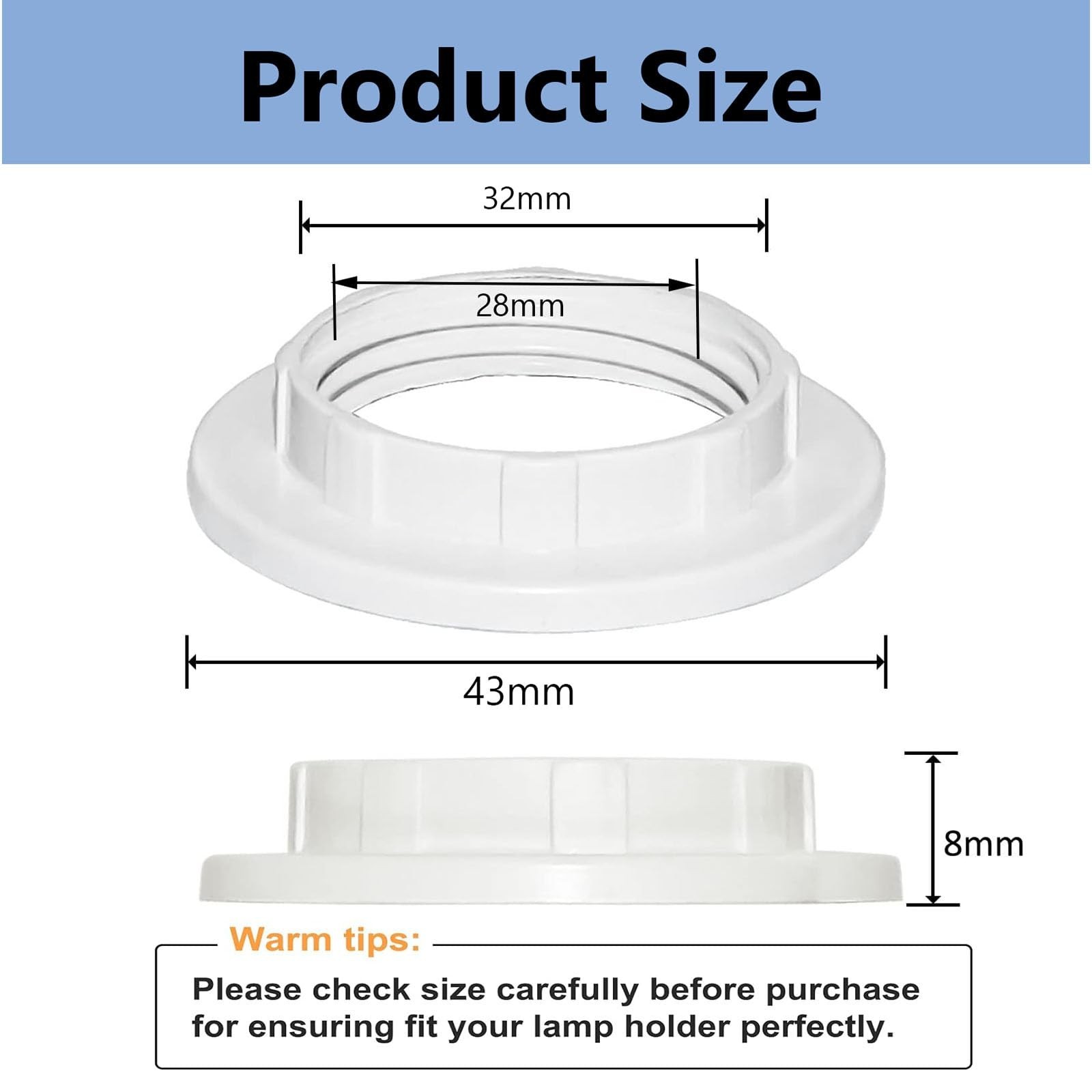 E12 Lamp Shade Collar Rings, E12 Lock Socket Adapter with 1.1Inch(28mm) Inner…