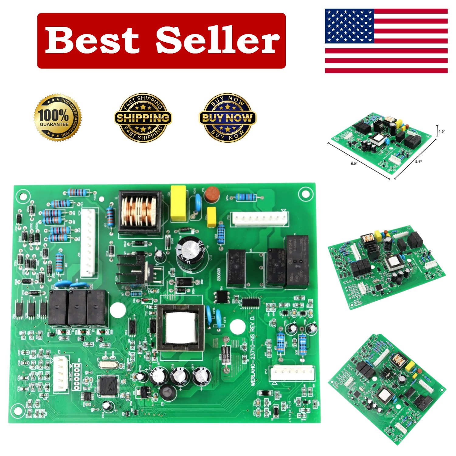 High-Performance W10310240 Refrigerator Motherboard Control Board, 2-Door Model