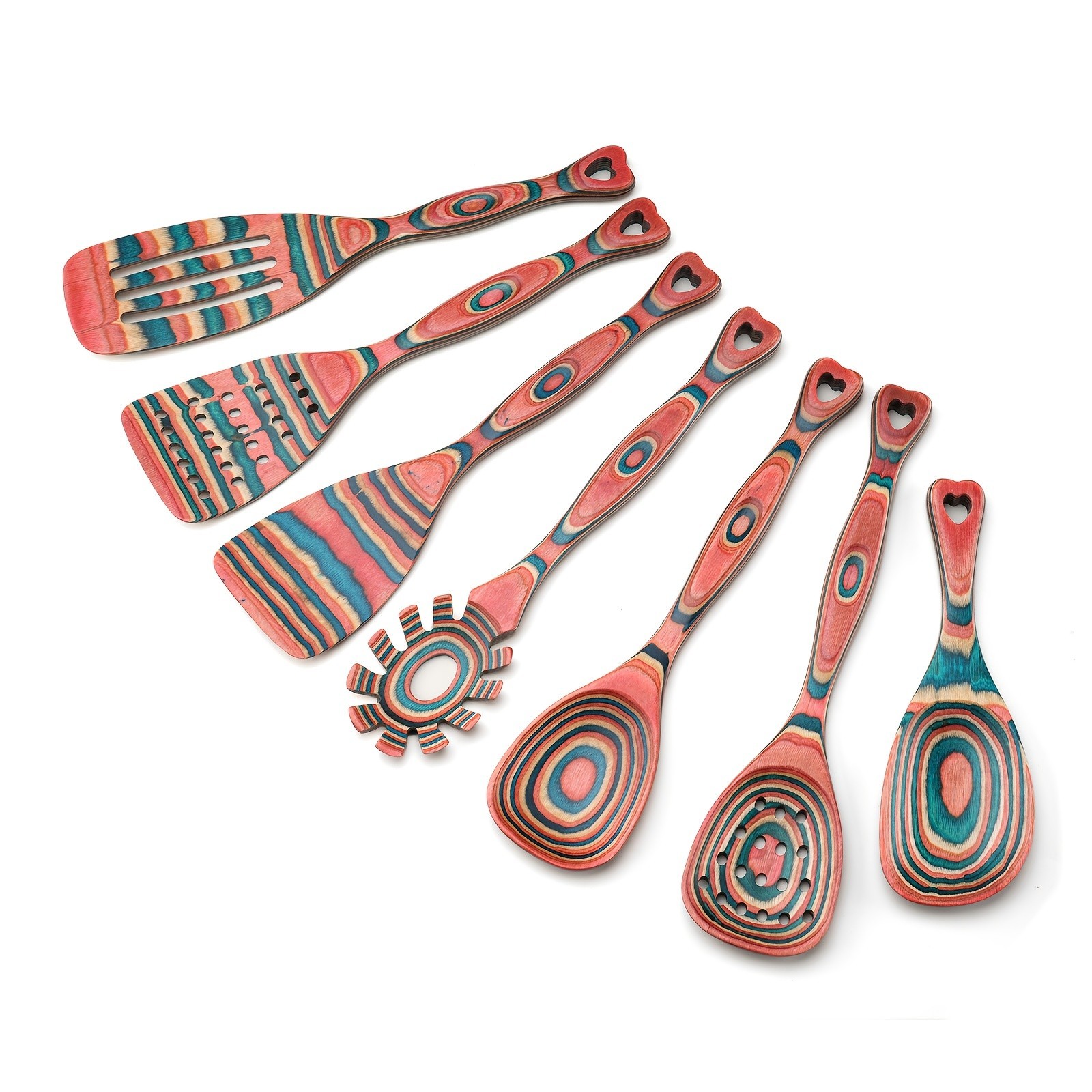 Pakkawood 7-Piece Wooden Cooking Utensils, Wooden Spoons for Cooking, Wooden Ute