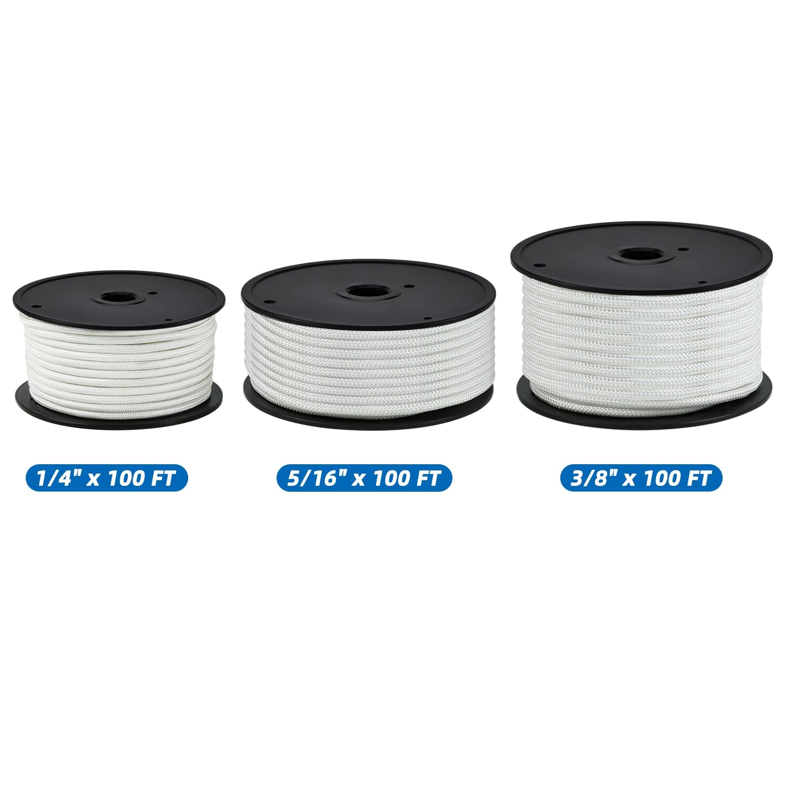 Braided Polyester Flagpole Rope Wire Steel Center Marine Grade 1/4×100 FT