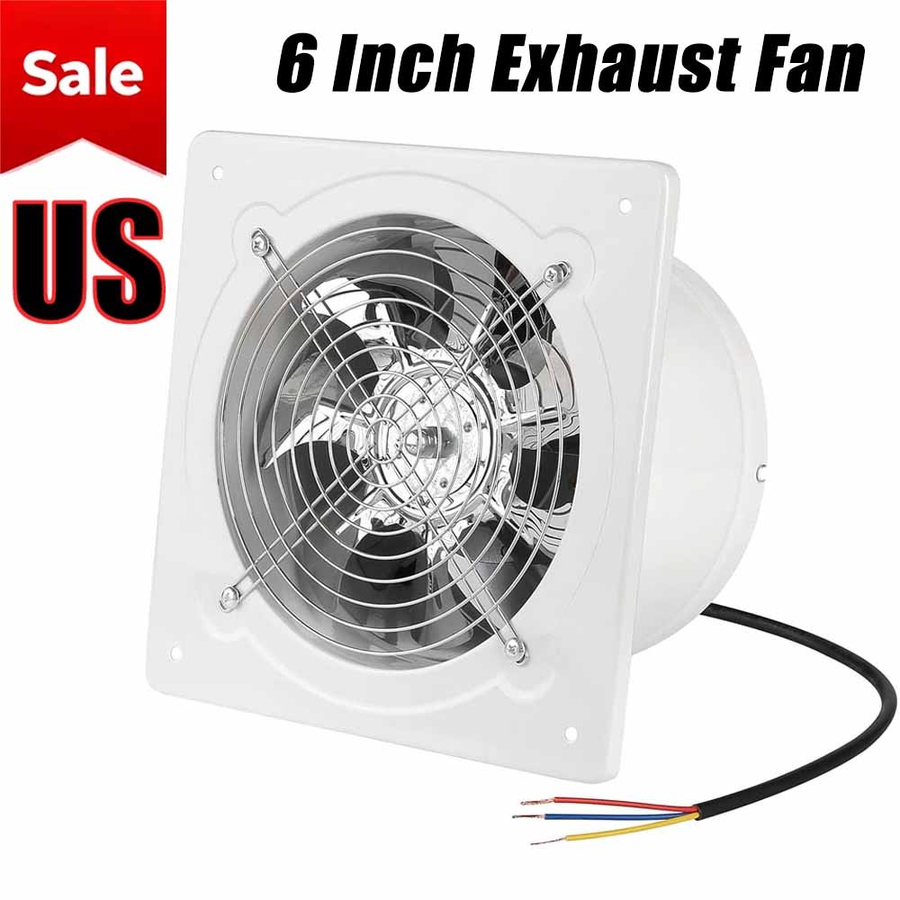 6″ Exhaust Fan Ventilation Extractor Fan 110V Square Ceiling/Wall-Mounted Vent
