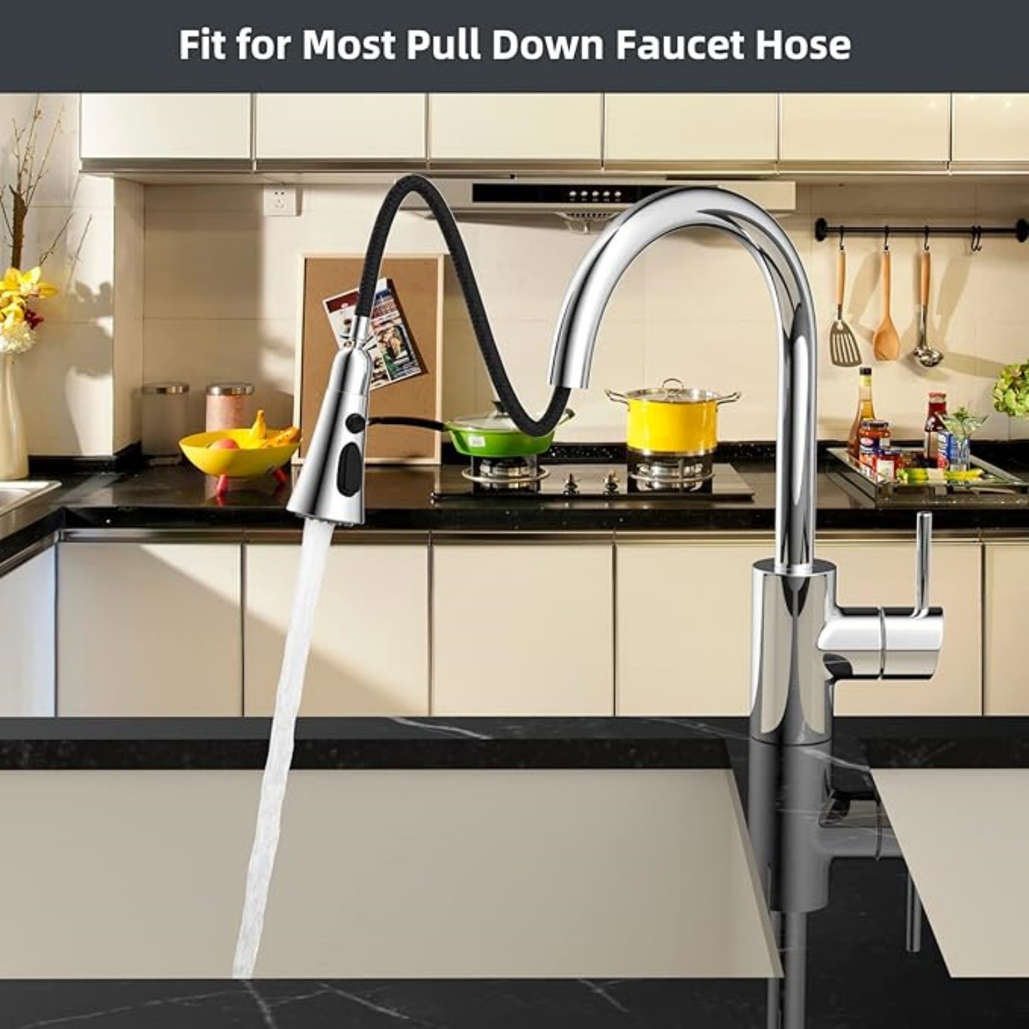 Kitchen Faucet Spray Head 3-Mode Pull Down Out Nozzle Sprayer Replacement Parts