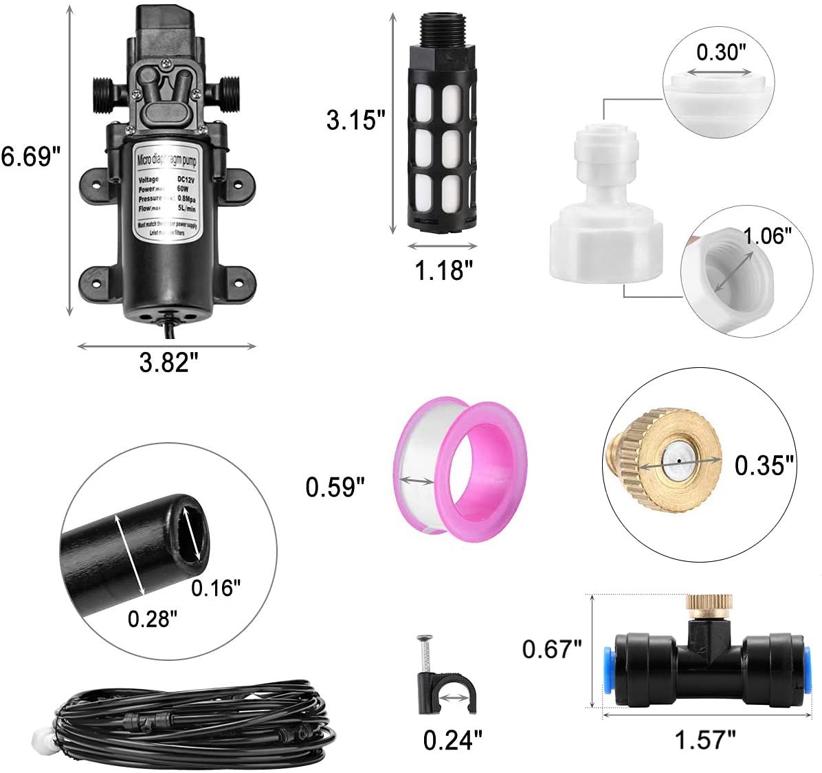 49.2FT Outdoor Misting System with Pump – Ideal for Gardens & Pools