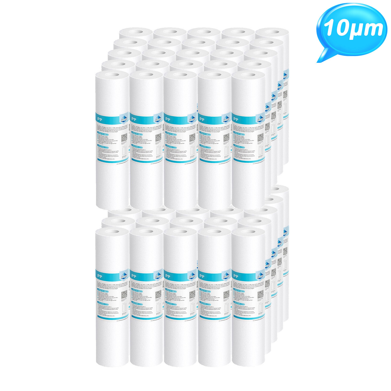 1-50 Pack 10 Micron 10″x2.5″ PP Sediment Water Filter Replacement Cartridges NSF